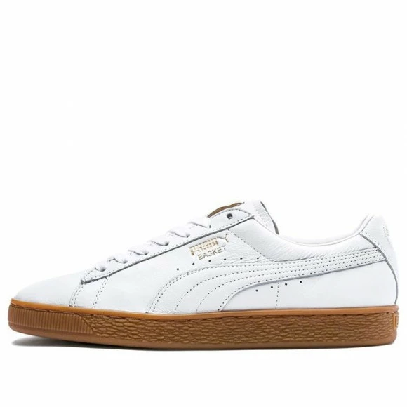 PUMA Basket Classic Gum Deluxe 'White Gold' White/Gold Skate Shoes 366612-02
