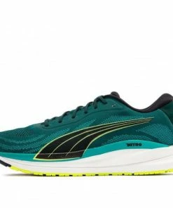 PUMA Magnify Nitro Knit GREEN/GOLD/GRAY Marathon Running Shoes 376907-03