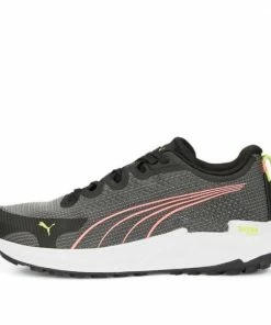 Puma (WMNS) Fast-Trac Nitro 'Black Sunset Glow' BLACK/PINK/WHITE/GREEN Marathon Running Shoes 377046-04