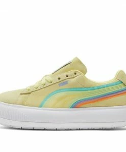Puma (WMNS) PUMA Suede Mayu YELLOW/WHITE/PURPLE Skate Shoes 382580-02