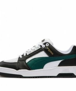 PUMA Slipstream Low WHITE/BLACK/GREEN Skate Shoes 383401-09