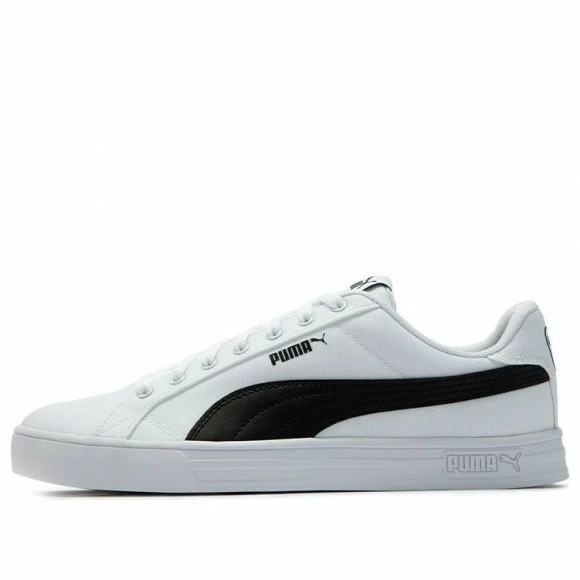 PUMA Smash Vulc Retro Casual Skateboarding Shoes Unisex White Black Shoe White/Black Skate Shoes 385554-01