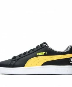 PUMA Smash V2 Me Happy BLACK/YELLOW/WHITE Skate Shoes 386396-02