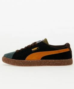Puma X P.A.M. Suede VTG Dark Chocolate-Burnt Olive-Orange Brick-Balsam Green
