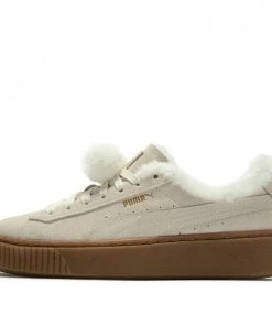 Puma (WMNS) PUMA Suede Platfprm CREAM Skate Shoes 392193-01