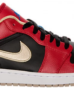 Jordan 1 Low Red Black Gold
