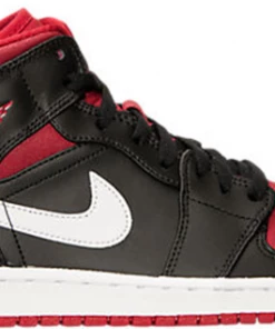 Jordan 1 Mid Black Gym Red White
