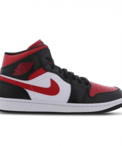 Air Jordan 1 Mid Bred Toe White