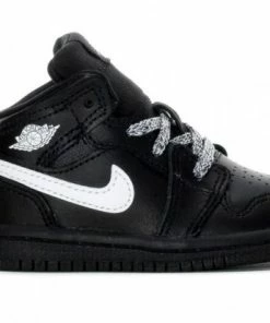 Jordan 1 Mid Black White Speckle (TD)