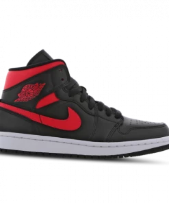 Jordan 1 Mid Black Siren Red (W)