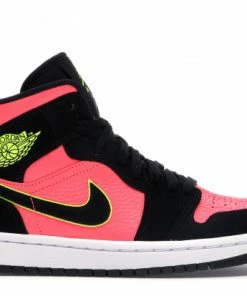 Jordan 1 Mid Black Hot Punch (W)