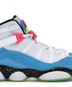 Jordan 6 Rings White Light Blue Fury Cyber