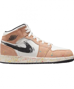 Air Jordan 1 Mid SE GS 'Brushstroke Paint Splatter'