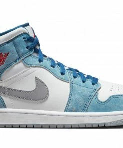 Jordan 1 Mid French Blue Fire Red